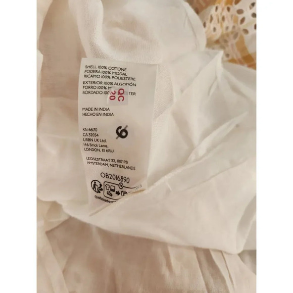 NWT Anthropologie Puff-Sleeve Eyelet Midi Dress Size SP Petites Yellow #9H414 - Picture 13 of 13